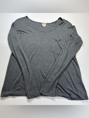 Haute Hippie Gray Long Sleeve Pocket Tee